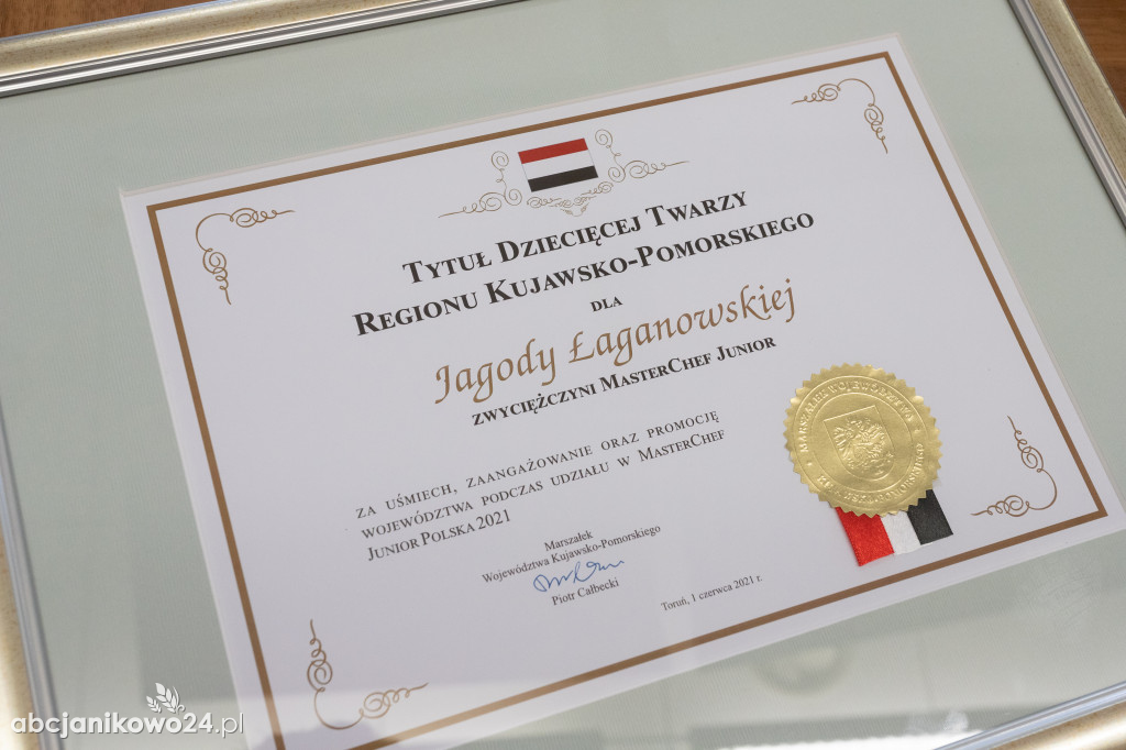 Jagoda Łaganowska i jej konkurent z Torunia gościli u marszałka województwa [ZDJĘCIA]