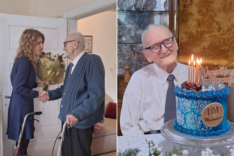 101. urodziny Mariana Darownego. Samorządowcy odwiedzili jubilata