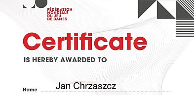 Jan Chrząszcz certyfikowanym sędzią międzynarodowym w warcabach