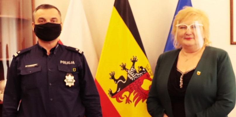 Starosta Inowrocławski Wiesława Pawłowska spotkała się z nowym Komendantem Powiato